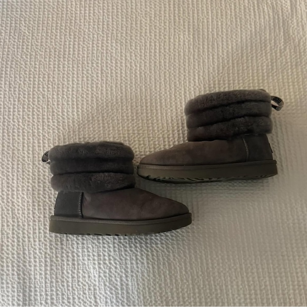 UGG Fluff Mini Quilted Suede Ankle Boots